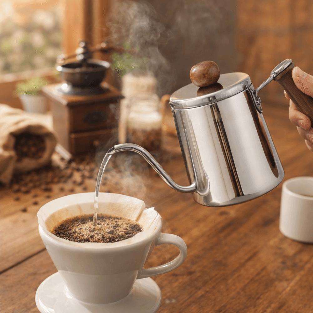 Stainless Steel Pour Over Coffee Kettle 350ML Drip Filter Coffee Maker Hand Brewing Kettle  Kitchen