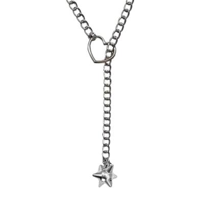 Verstellbare Herz-Anhänger-Schiebeketten-Halskette Schmuckzubehör für Damen Kubanische Styles Choker in Gold Silber Schwarz