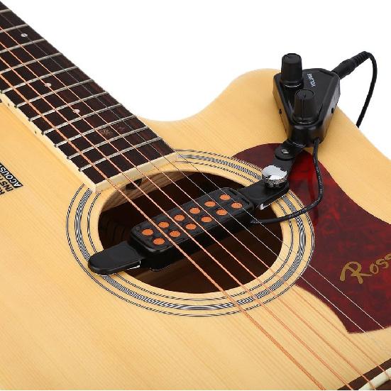 Guitar Pickup Electric Volume Adjustable Transducer Pickup with Accessories for Acoustic Guitar