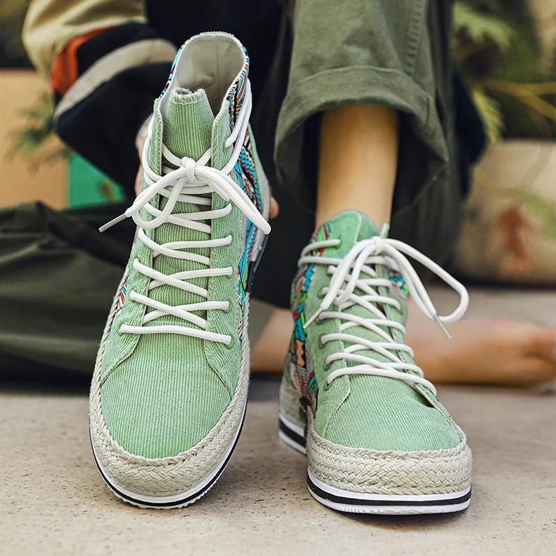 Модные весенние удобные кроссовки мужские парусиновые туфли дышащие крутые уличные туфли — фото 5