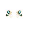 New product, sweet retro abalone shell butterfly earrings temperament diamond-set natural freshwater pearl stud earrings 925 silver needle women
