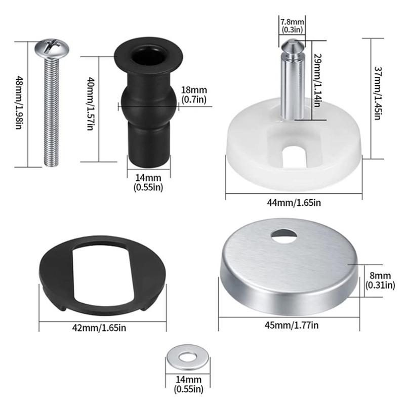 2Pcs Toilet Seat Hinges Top Fix Hinge Pack Mountings Replacement Release Quick Screws For Toilet Bathroom Furniture Accessories