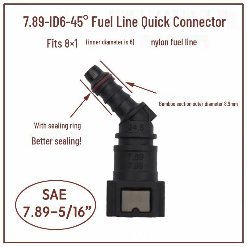 7.89 Quick-Connect Fuel Line Adapter: Male/Female for Gasoline, Diesel, Methanol, Oil, and Urea Applications