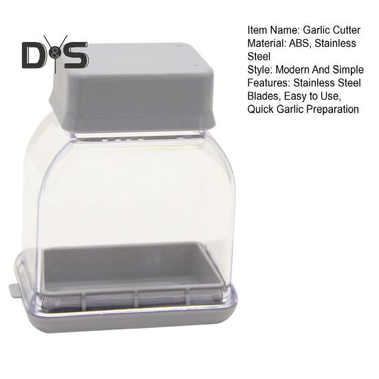 Cortador de ajo Manual, cuchillas de acero inoxidable, fácil de usar, preparación rápida de ajo, protección contra lesiones en las manos, cortador de ajo