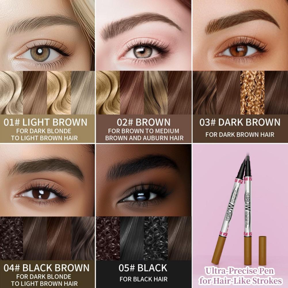 Waterproof Dual-Ended Eyebrow Pen and Eyebrow Brush