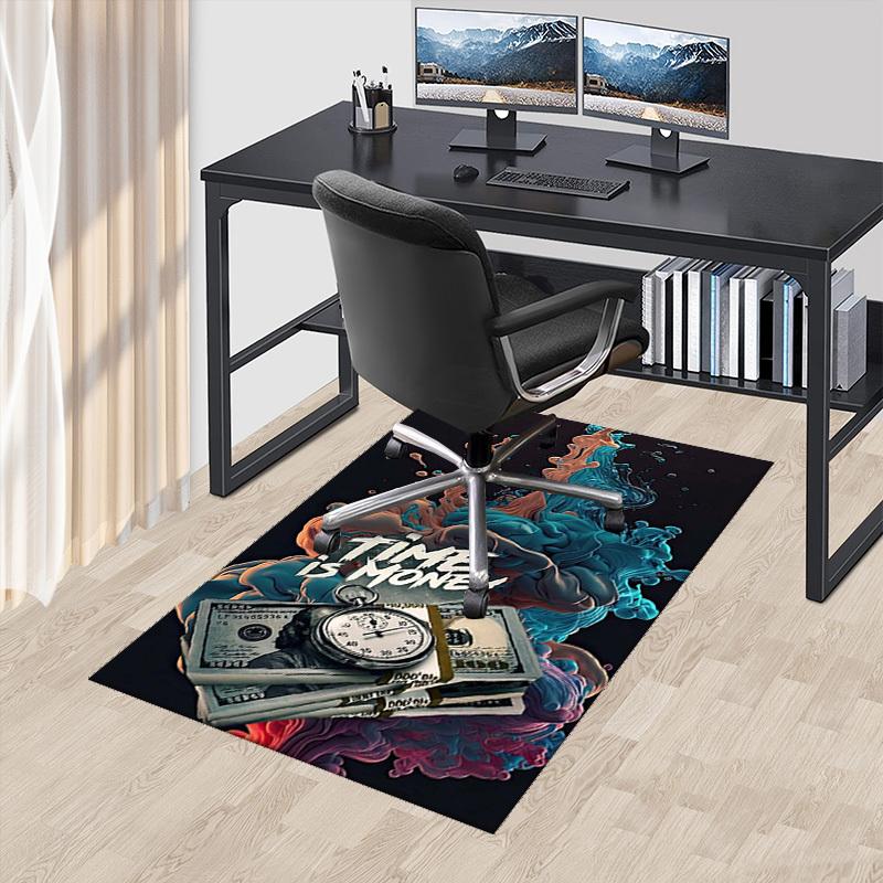

1pc Anime Cartoon Design Chair Mat - Time is Money - Office Desk Pad, Non-Slip Carpet for Home Decor, Gaming Room, Bedroom, Living Room, Birthday Gift 60cm by 90cm
