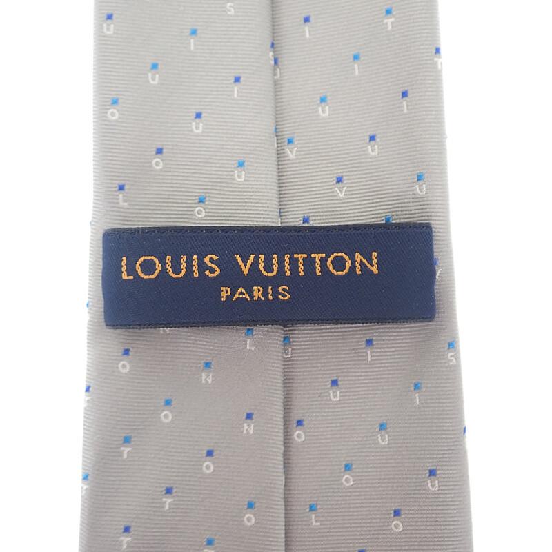 LOUIS VUITTON  M77847 tie gray silk mens