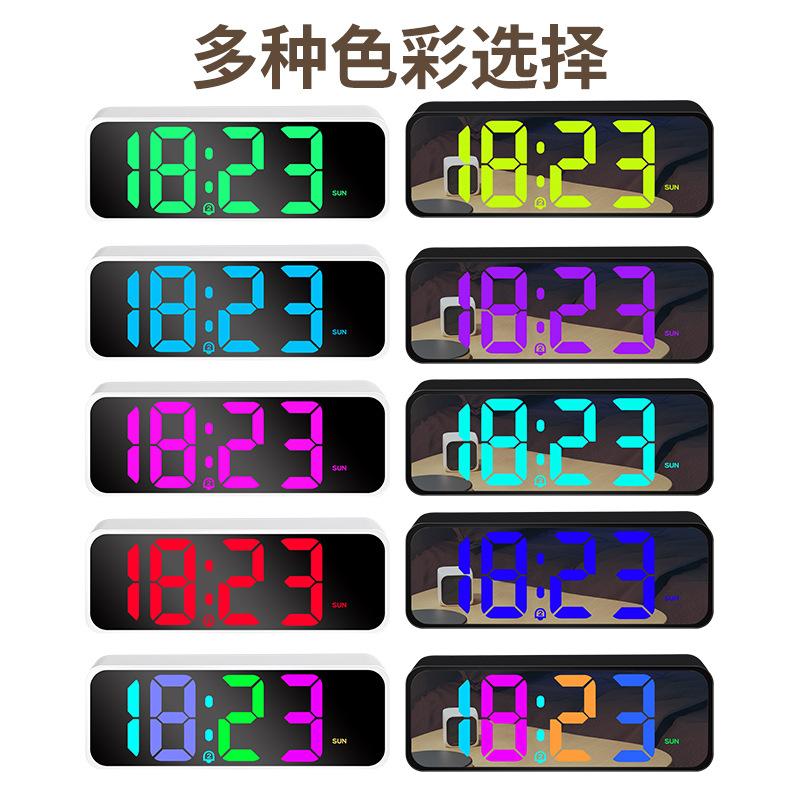 Hot-selling Colorful Simple LED Mirror Luminous Electronic Clock Student Special Led Digital Clock Electronic Alarm Clock