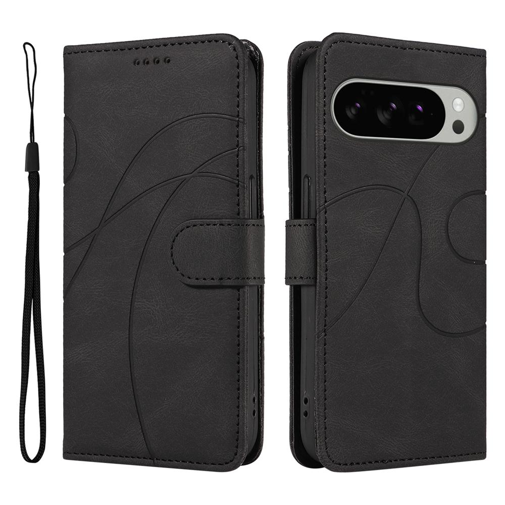 Magnetic Leather Wallet Case for Google Pixel 10 9 9A 8 8A 7 7A 6 6A Pro XL 5G Phone Flip Cover Kickstand Curve Line Shockproof