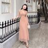 French Retro Blue Polka Dot V-neck Sleeveless Long Dress, Summer Lazy Wind Atmosphere, Island Vacation Wear Long Dress