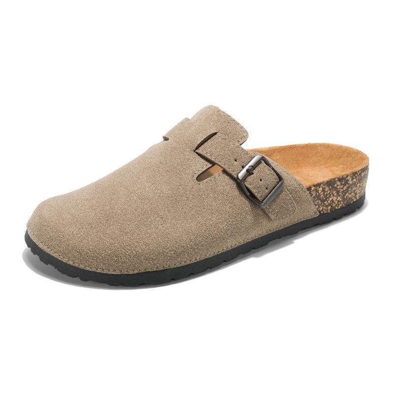 Fashion Summer Fashion Men's Women Suede Slippers Sandals With Arch Support Home Mules Cork Insole Sandals Casual Shoes Chaussures Femme