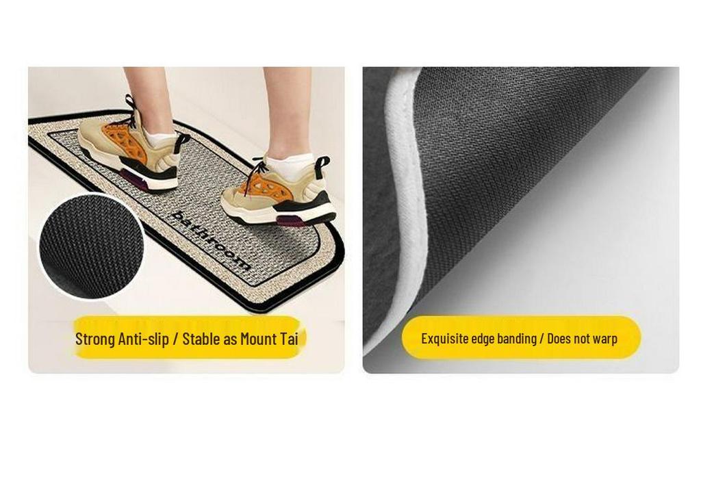 Non-slip Bathroom Absorbent Floor Mat for Toilet and Entryway