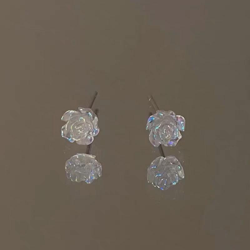 

1 пара французьких білих сережок із квіткою камелії для жінок Літня мода Ювелірні вироби Аксесуари Подарунки Темперамент Солодкі сережки-гвоздики 1 pair