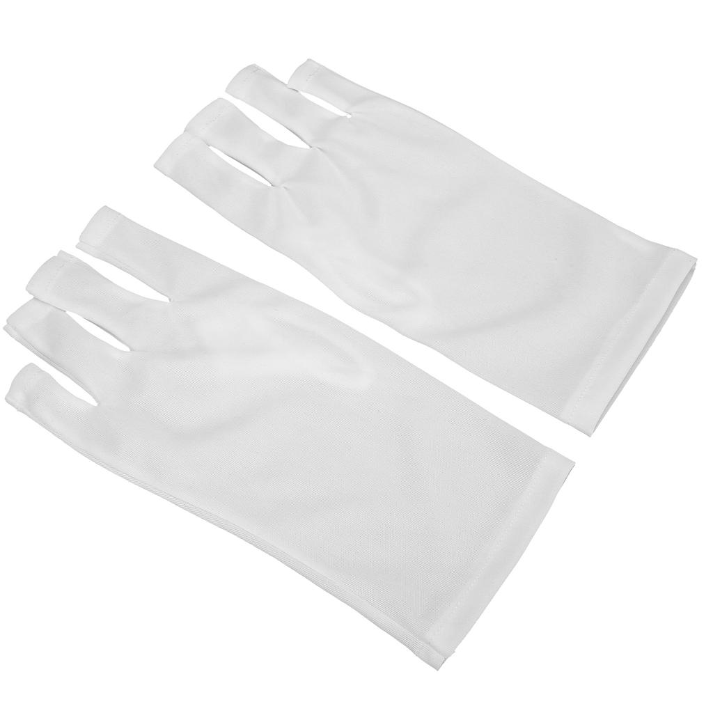 1 Pair AntiUV Glove LED Nail Art Curing Lamp UV Protection Glove Nail Art Skin Care Glove(White )