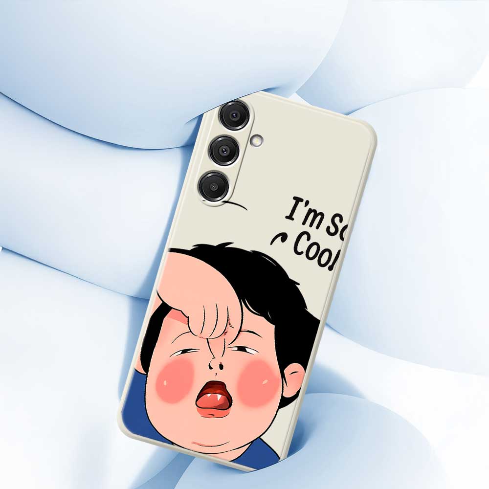 For Samsung Galaxy A16 5G/4G Case Make Faces Kid Pattern Printing Straight Edge TPU Phone Back Cover