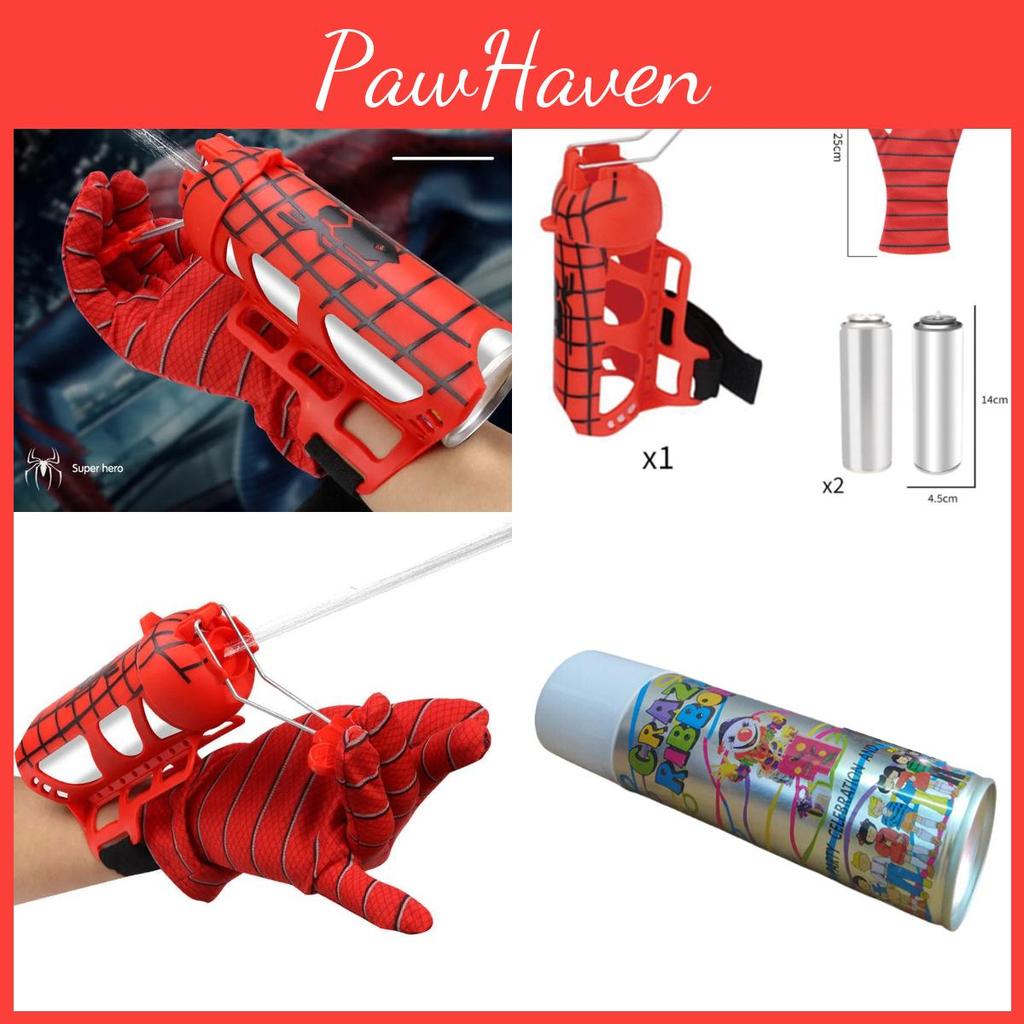 Spinnenseide Shooter Spielzeughandschuhe für Kinder Halloween Rollenspiel mit Seidensprühfunktion