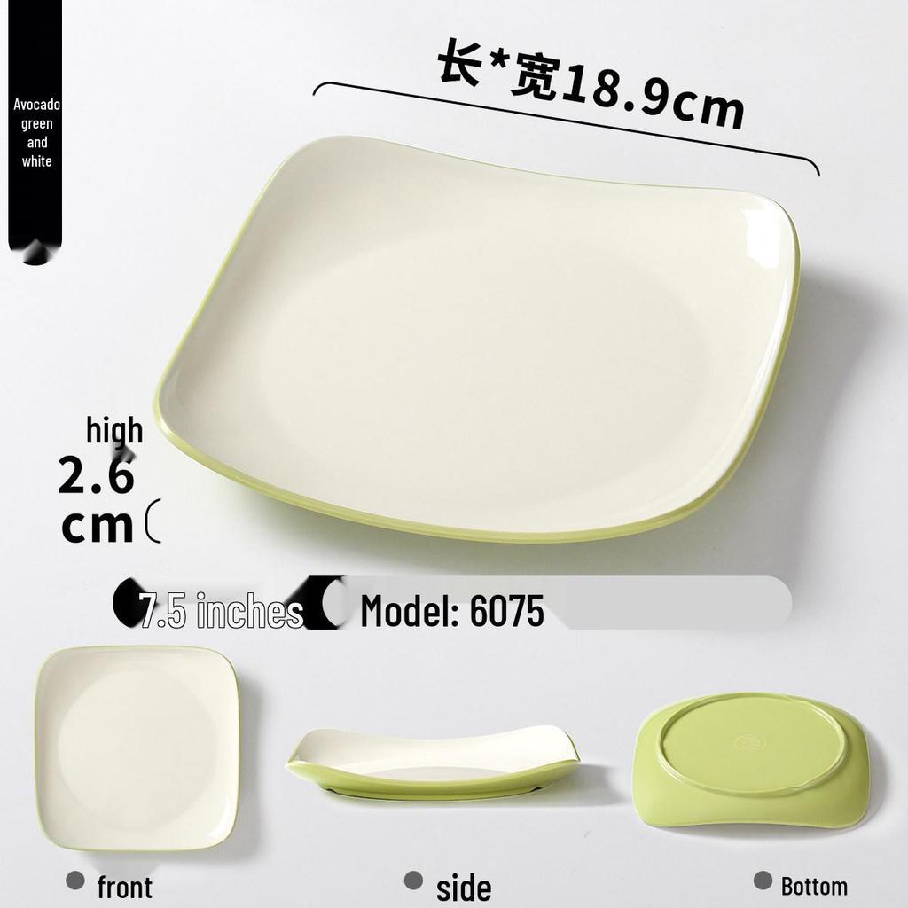 Thick Melamine Square Rice Bowl & Noodle Plate for Restaurants and Cafeterias