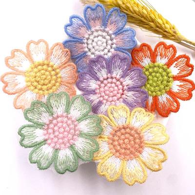 Exquisite Embroidered 55mm Mesh Sunflower Wedding Sewing Applique DIY Patch Headwear Clothes Hat Shoes Decor Accessories Crafts