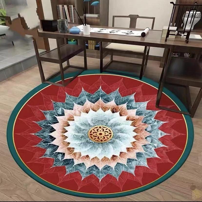 New Chinese Circular Carpet Chinese Style Living Room Bedroom Study Zhuzhou Round Blanket Fashion National Style Coffee Table Mat Bed Blanket