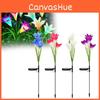 Solar Powered Lily Flower Lights Lifelike Led Decorative Lawn Stake Lights For Outdoor Use