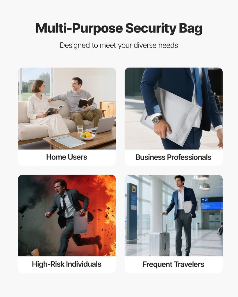 VEVOR Fireproof Document Bag, 1200 Degrees F Heat Insulated Fireproof & Waterproof Bag with Smooth Zipper