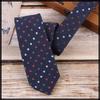 [White Fang] Polyester Polka Dot Necktie, BusinessCasual Fashion, One Size Fits All, Men's, NC126 (Navy)