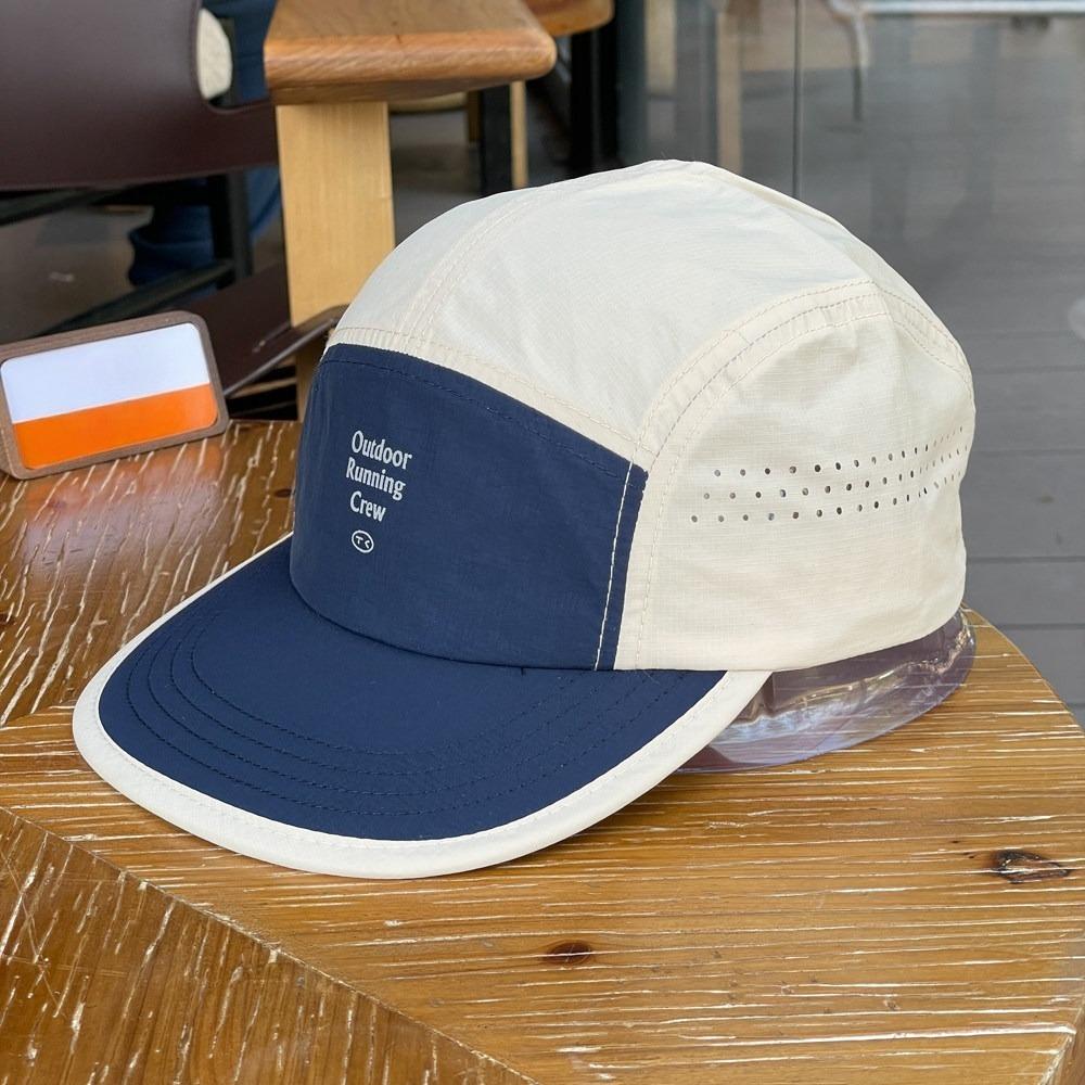 Color Block 5-Panel Baseballkappe - Gestickter Buchstabe Schnelltrocknend Netzatmungsaktiv Sportkappe, Mode Lässig Leichtgewicht Tragehut