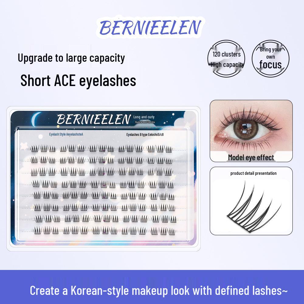 Super Large Capacity Short Style ACE Idol Girl Group False Eyelashes - Natural Imitation Cluster Segments