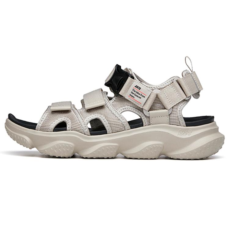 

Anta Life Collection Leather, Textile Lightweight Beach Sandals Men s Gray Black 912226967-2 44