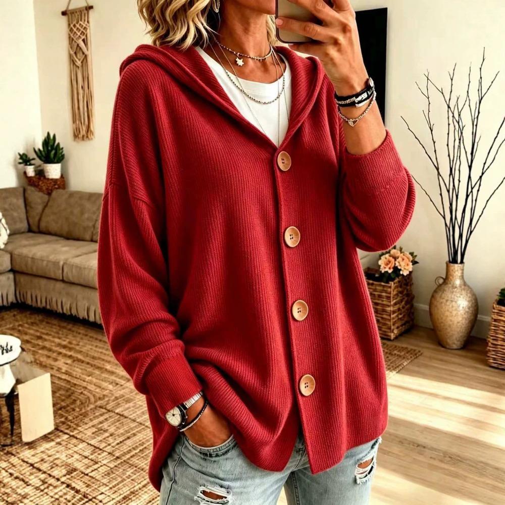 Camicia con Cappuccio in Velluto a Coste con Bottoni Felpa Giacca Autunno Inverno Cardigan Top Shacket