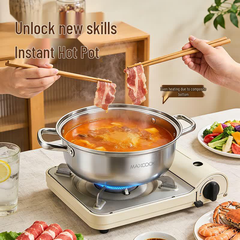 MAXCOOK 28cm Stainless Steel Single-Layer Steamer Pot