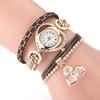 Damen Vintage Glänzende Liebe Kristall Armband Zifferblatt Analog Quarz Armbanduhr