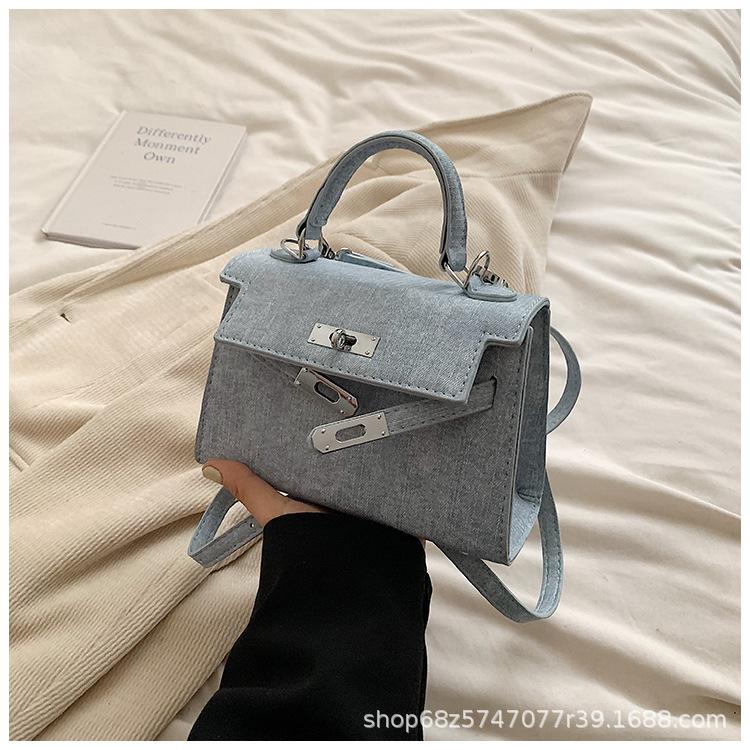

Premium small bag 2025 fashionable new bag women s versatile retro oblique span small square bag portable Kelly bag tide