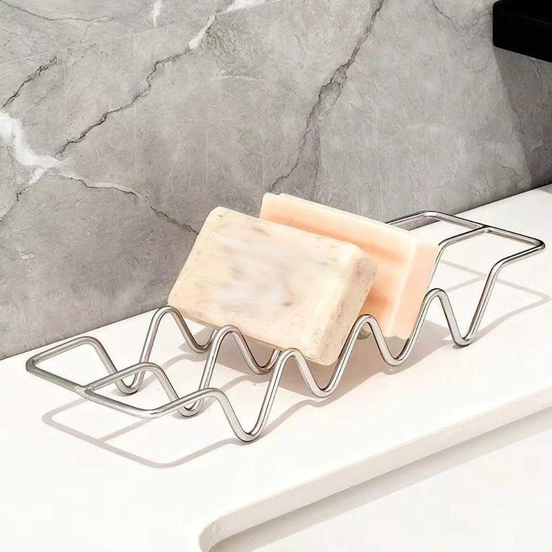 Stainless Steel Ins Style Soap Rack Shelf Kitchen Dish Household Draining Countertop Basin Soap Holder Bathroom Accessories