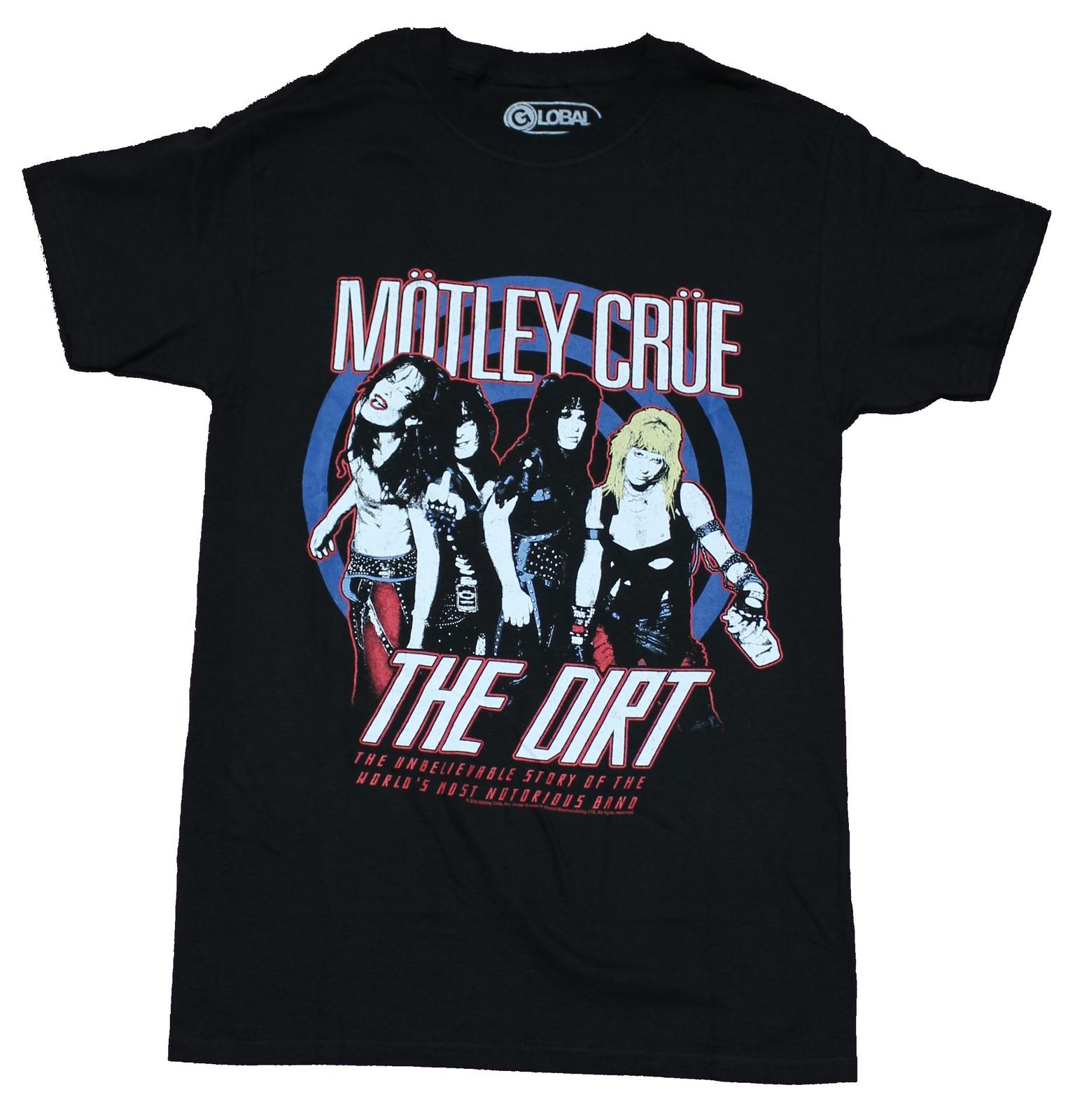 Motley Crue Mens T-Shirt - The Dirt Retro Styled Band Image S
