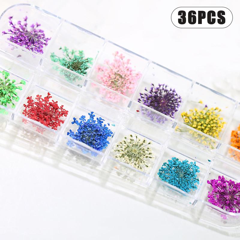 Flower Nail Art Decoration Real Mini Dried Blossom Natural Floral Stickers Nail Charms Diy Manicure Nails Accessories Home Salon