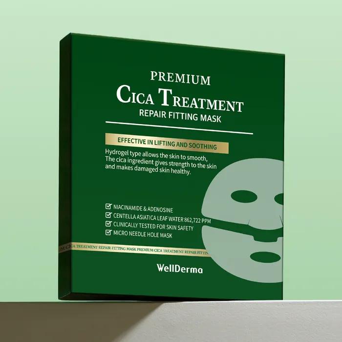 [Soothing and Moisturizing Cica Mask Pack] _ Wellderm Cica Repair Hydrogel Fitting Mask Pack (4 Sheets)