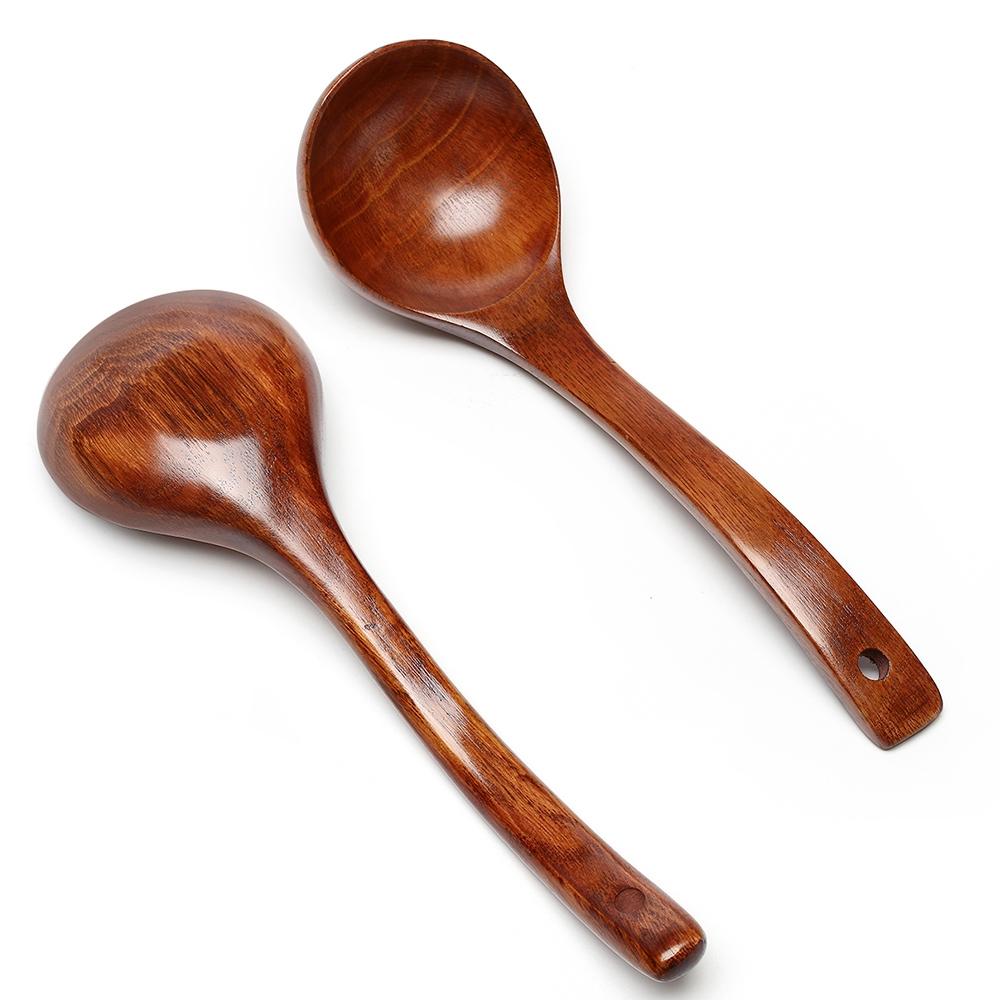 Porridge Non-stick Mixing Stirrer Wooden Kitchen Wood Spoon Soup Ladle Ladle Scoop Rice Soup Spoon