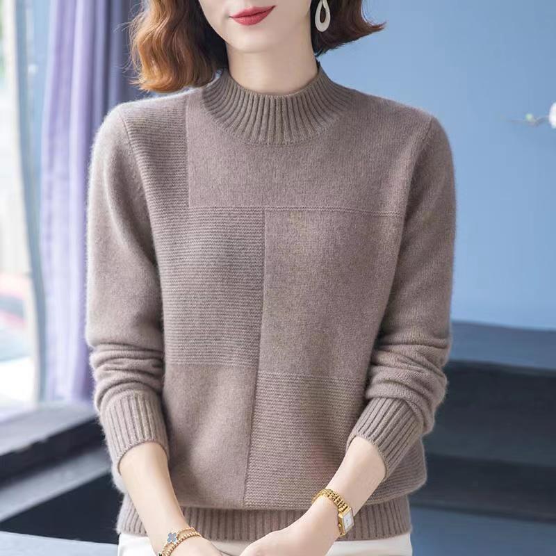 Women's Autumn and Winter Half-turtleneck Sweaters Are Layered with a Thickened Design, Niche Knit, High-end Chic Base Layer