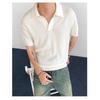 Herren Retro einfarbig locker gestricktes Poloshirt - Kurzarm Koreanischer Stil
