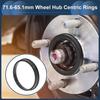 OD 716mm To ID 651mm Car Wheel Hub Centric Rings Black Polycarbonate 4 Pcs