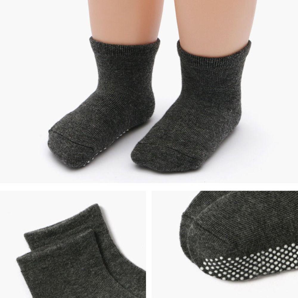 6Pairs Solid Color Toddle Short Tube Socks Dispensing Infant Socks Baby Cotton Socks  Children