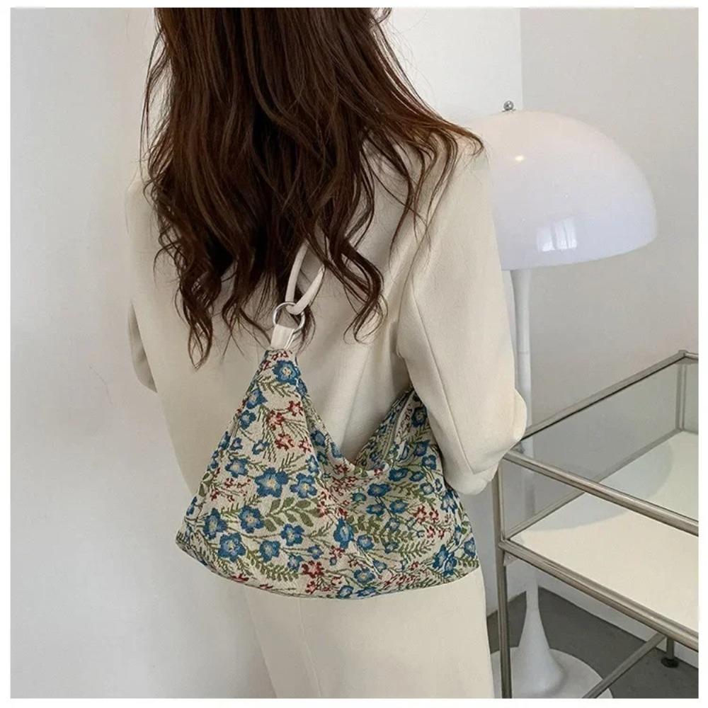 Trendy Vintage Underarm Bag Print Simple Design Shoulder Bag Large Capacity Women's Handbag for Women