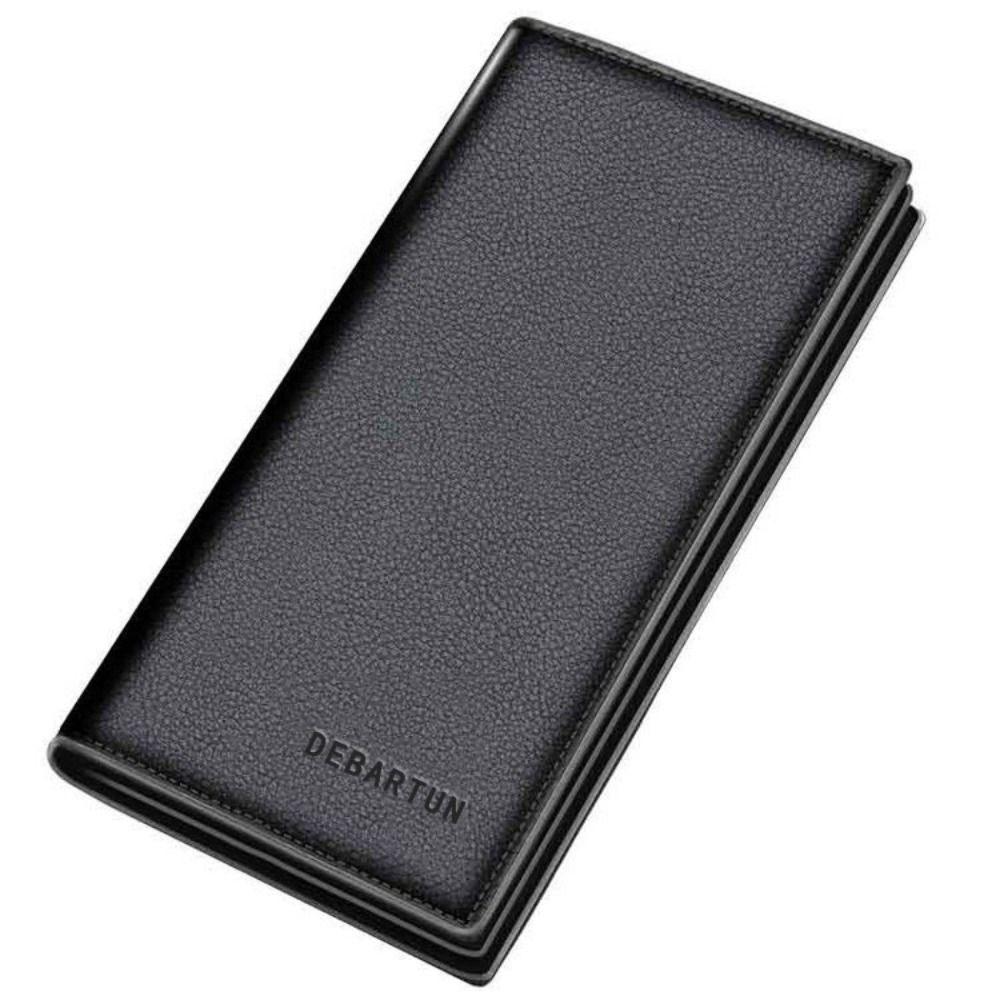 

New PU Leather Long Wallet Multiple Slots Thin Card Holder Card Bag Men чёрный