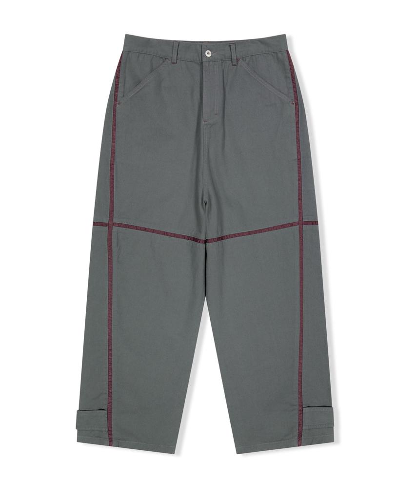 YESEYESEE Paneled Chino Pants Metal Gray