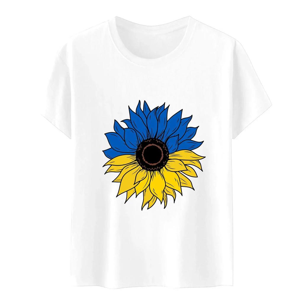 Ukraine Flag Printed Fashion Womens Tshirts Short Sleeve Funny Tops Tees Graphic Unisex T Shirts Women Men Clothing