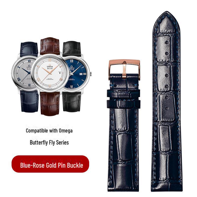 Omega Seamaster Genuine Leather & Bamboo Butterfly Strap - Men's & Women's Cowhide 20mm.