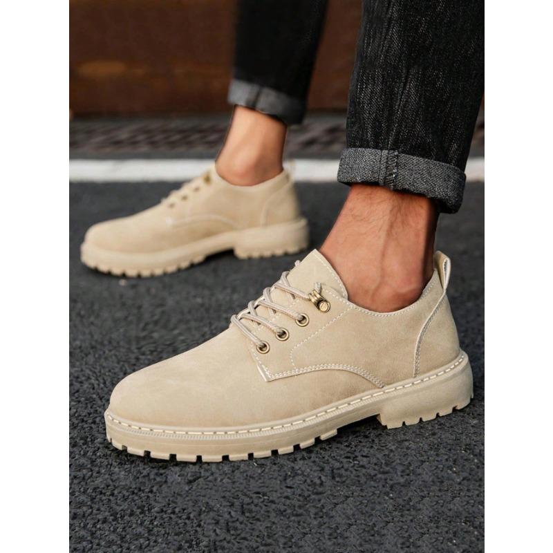 

Мужские низкие повседневные рабочие ботинки Водонепроницаемая нескользящая кожаная обувь Удобная деловая Удобная повседневная обувь 39 бежевый