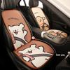 Cute Cartoon Couple Line Puppy Car Cushion Four Season Universal Vehicle Seat Backrest Support Breathable Comfortable Auto Seat