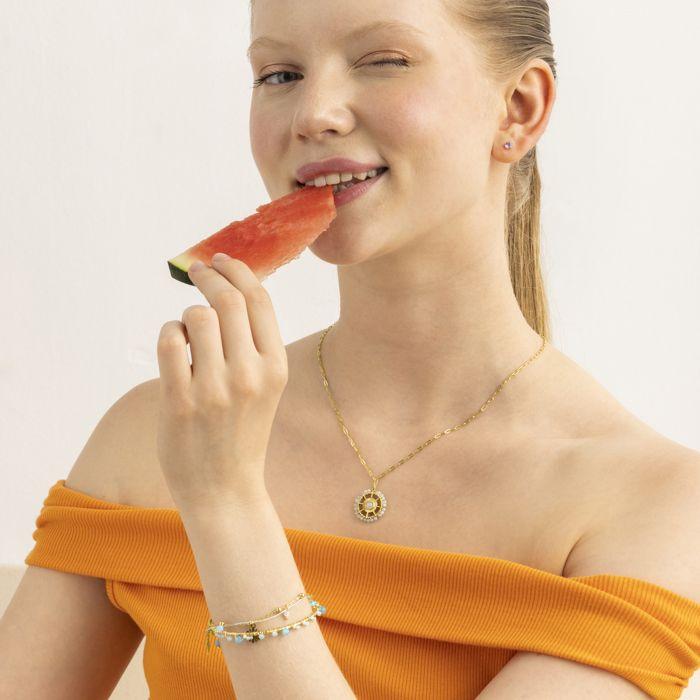 Bracelet - Luxenter - Thase - finition or jaune 18k - Cristal bleu foncé - 16 cm + 3 cm de rallonge